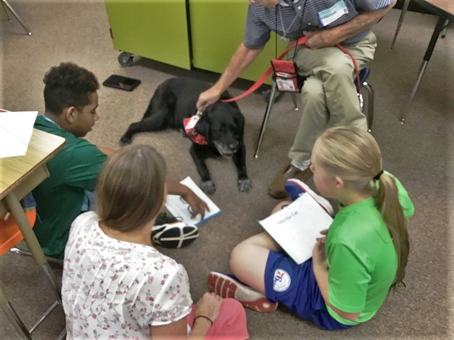 Reading to a Therapy Dog
